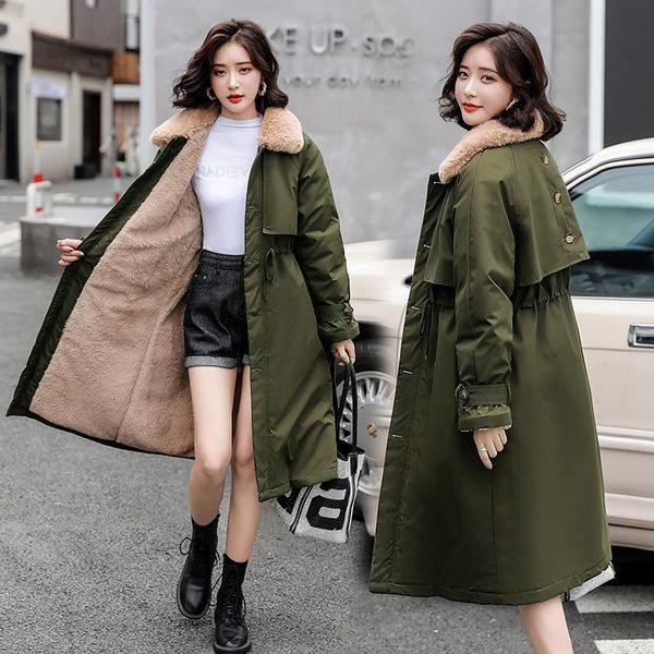 women's trench coats korean coat zipper loose winter jacket medium length 2021 thickened plush, Tan;black
women's trench coats korean coat zipper loose winter jacket medium length 2021 thickened plush, Tan;black