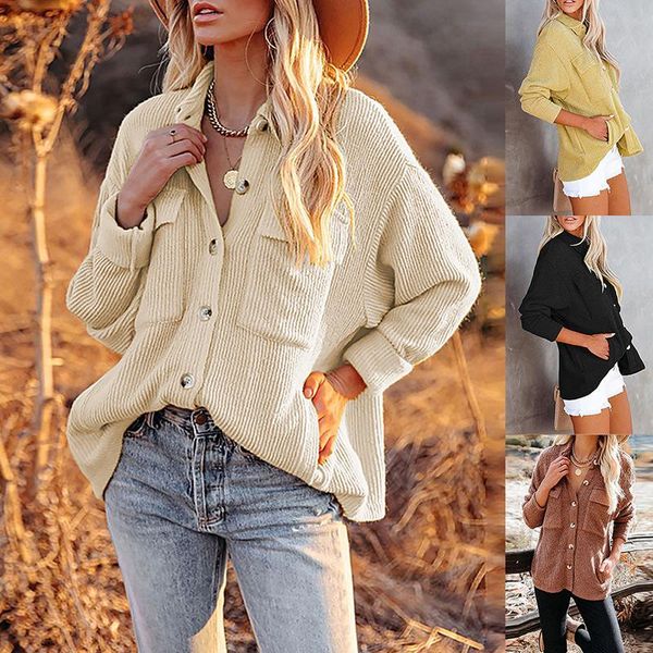 women's wool & blends woman jacket fashion pockets patch casual loose corduroy blouse office lady vintage shirts chic long sleeve yello, Black
women's wool & blends woman jacket fashion pockets patch casual loose corduroy blouse office lady vintage shirts chic long sleeve yello, Black