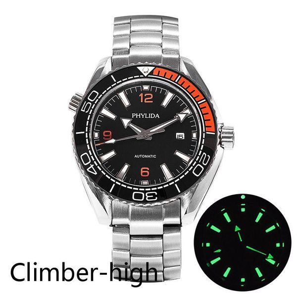 43.5mm men's automatic watch black sea ocean homage sapphire crystal black/orange ceramic insert mechanical wristwatches, Slivery;brown
43.5mm men's automatic watch black sea ocean homage sapphire crystal black/orange ceramic insert mechanical wristwatches, Slivery;brown