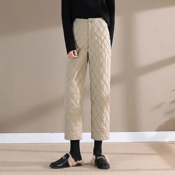 women's pants & capris korean fashion lightweight winter down women street warm oversize ankle-length rhombus high waist straight, Black;white
women's pants & capris korean fashion lightweight winter down women street warm oversize ankle-length rhombus high waist straight, Black;white