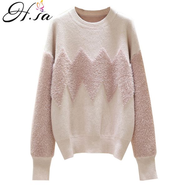 h.sa winter sweater and pullovers oneck geometric knit jumpers long sleeve patchwork pink sweaters oversized pull 210417, White;black
h.sa winter sweater and pullovers oneck geometric knit jumpers long sleeve patchwork pink sweaters oversized pull 210417, White;black