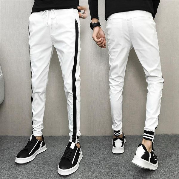 men's pants side stripe men casual korean autumn long jogging sports slim harem street clothing 2021, Black
men's pants side stripe men casual korean autumn long jogging sports slim harem street clothing 2021, Black
