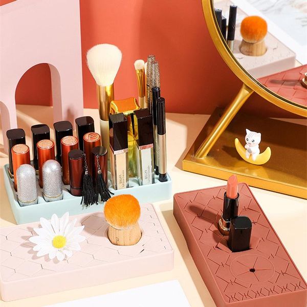 1pcs silicone lipstick rack cosmetic storage box makeup case organizer brush holder for deskboxes & bins
1pcs silicone lipstick rack cosmetic storage box makeup case organizer brush holder for deskboxes & bins