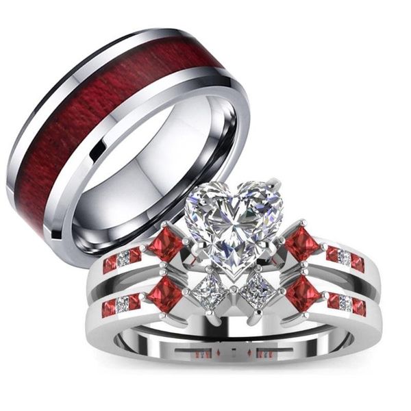 fashion jewelry lovers rings women's zircon heart ring sets men's stainless steel wedding band engagement couple, Slivery;golden
fashion jewelry lovers rings women's zircon heart ring sets men's stainless steel wedding band engagement couple, Slivery;golden