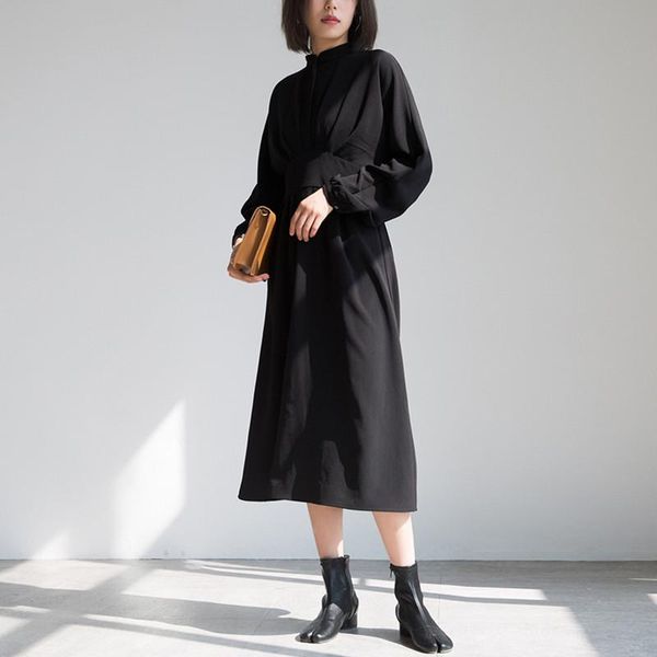 casual dresses johnature japanese simple loose solid color black women 2021 autumn winter zippers a-line female dress, Black;gray
casual dresses johnature japanese simple loose solid color black women 2021 autumn winter zippers a-line female dress, Black;gray