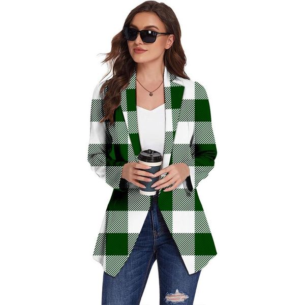 women's suits & blazers angry goldfish office women plaid blazer long sleeve slim thin printed jacket for female regular elegant 2021 a, White;black
women's suits & blazers angry goldfish office women plaid blazer long sleeve slim thin printed jacket for female regular elegant 2021 a, White;black