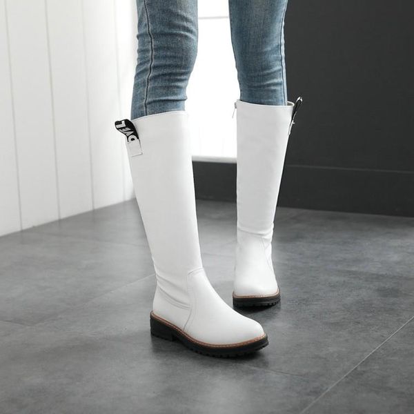 plus size thigh high boots knee over the women ladies uniform side zipper round head, Black
plus size thigh high boots knee over the women ladies uniform side zipper round head, Black