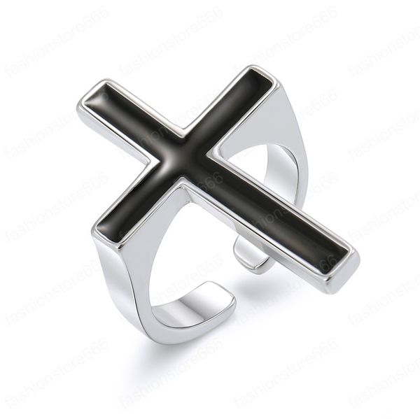 vintage black big cross open ring for women party jewelry men trendy gothic metal finger ring, Silver
vintage black big cross open ring for women party jewelry men trendy gothic metal finger ring, Silver