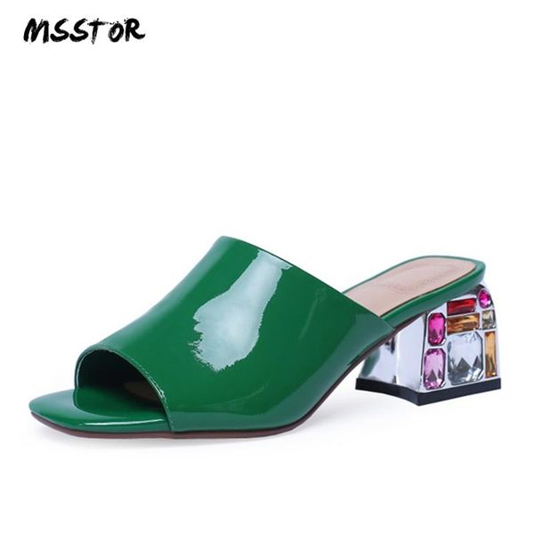 slippers msstor peep toe women summer plus size red fashion crystal elegant luxury shoes square heel woman 2021, Black
slippers msstor peep toe women summer plus size red fashion crystal elegant luxury shoes square heel woman 2021, Black
