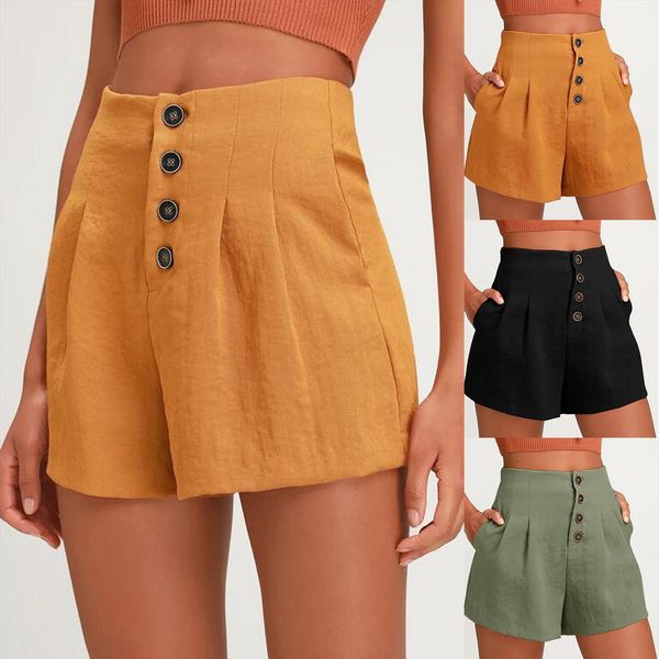 fashion shorts casual button womens jumpsuits straight waist loose solid clothing short femme, Black;white
fashion shorts casual button womens jumpsuits straight waist loose solid clothing short femme, Black;white