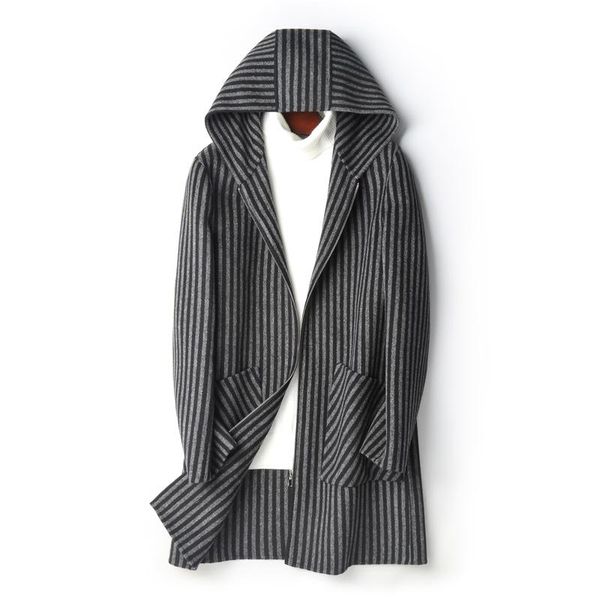 men's wool & blends autumn winter double sided coats warm hooded striped long jackets casaco d-04-19525 mf642, Black
men's wool & blends autumn winter double sided coats warm hooded striped long jackets casaco d-04-19525 mf642, Black