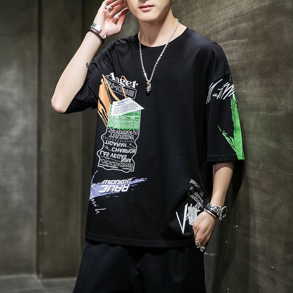 men's t shirts summer 5-point short sleeve korean loose 7-part student clothes, White;black
men's t shirts summer 5-point short sleeve korean loose 7-part student clothes, White;black