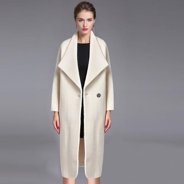 women's wool & blends long woolen coat ladies 2021 autumn and winter simple thick pure over the knee commuting, Black
women's wool & blends long woolen coat ladies 2021 autumn and winter simple thick pure over the knee commuting, Black