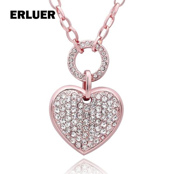 pendant necklaces valentine's gift long chain heart charm fashion women girl rose gold color austrian crystal rhinestone jewelry, Silver
pendant necklaces valentine's gift long chain heart charm fashion women girl rose gold color austrian crystal rhinestone jewelry, Silver