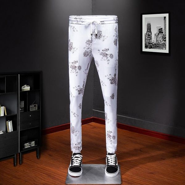 white sweat floral male track streetwear comfortable cool pencil pants men's casual long trousers 1016, Black
white sweat floral male track streetwear comfortable cool pencil pants men's casual long trousers 1016, Black