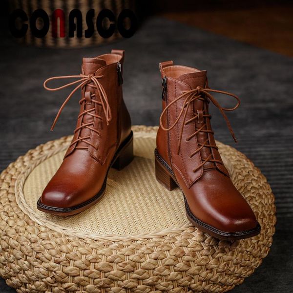 boots conasco 2021 woman short autumn winter warm genuine leather casual shoes side zipper classic design, Black
boots conasco 2021 woman short autumn winter warm genuine leather casual shoes side zipper classic design, Black