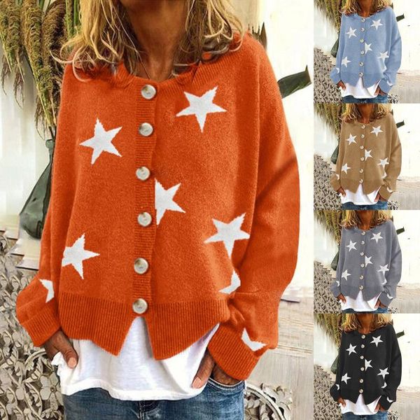 women's knits & tees women printing knitted fashion star solid cardigans long sleeve o-neck cropped sweater single-breasted loose 21910, White
women's knits & tees women printing knitted fashion star solid cardigans long sleeve o-neck cropped sweater single-breasted loose 21910, White