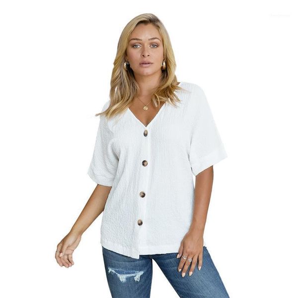 women white shirt female summer casual thin blouse ladies short sleeve v neck woman loose single breasted buttons women's blouses & sh
women white shirt female summer casual thin blouse ladies short sleeve v neck woman loose single breasted buttons women's blouses & sh
