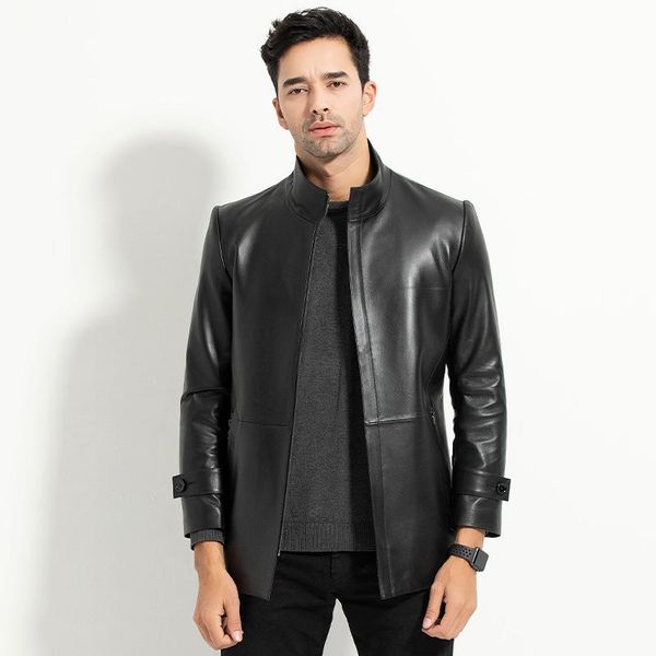 men's leather & faux 2021 spring and autumn korean handsome youth coat slim jacket, Black
men's leather & faux 2021 spring and autumn korean handsome youth coat slim jacket, Black