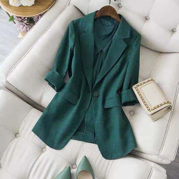 women's suits & blazers green lightweight women autumn winter 2021 turn-down collar half sleeved slim elegant office lady outwear, White;black
women's suits & blazers green lightweight women autumn winter 2021 turn-down collar half sleeved slim elegant office lady outwear, White;black