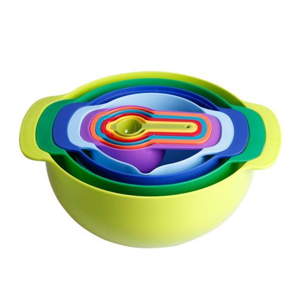 pcs mixing bowls set nesting stackable measuring cups sieve strainer colander for salad cooking baking tool
pcs mixing bowls set nesting stackable measuring cups sieve strainer colander for salad cooking baking tool