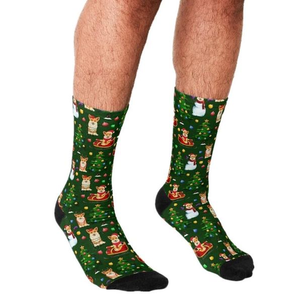 men's socks 2021 funny corgis christmas green pattern printed hip hop men happy cute boys street style crazy for, Black
men's socks 2021 funny corgis christmas green pattern printed hip hop men happy cute boys street style crazy for, Black