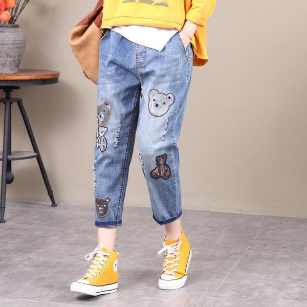 women's jeans ladies girl summer autumn women casual loose vintage denim harem pants cartoon embroidery ripped mujer trousers, Blue
women's jeans ladies girl summer autumn women casual loose vintage denim harem pants cartoon embroidery ripped mujer trousers, Blue