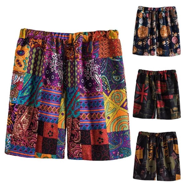 men's shorts 2021 summer fashion vintage casual printed cotton and linen beach pants loose elastic waist man, White;black
men's shorts 2021 summer fashion vintage casual printed cotton and linen beach pants loose elastic waist man, White;black