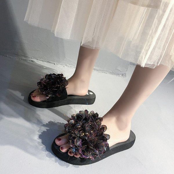 sweet slippers for women summer wear 2021 korean style all-matching flower flat beach shoes, Black
sweet slippers for women summer wear 2021 korean style all-matching flower flat beach shoes, Black
