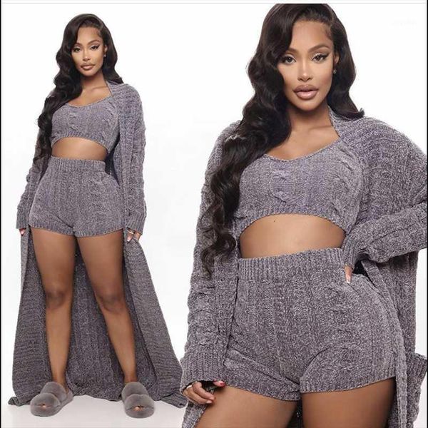 women's tracksuits houseofsd long cardigan with bra and shorts lady winter 3 piece set fashion casual solid color sweater, Gray
women's tracksuits houseofsd long cardigan with bra and shorts lady winter 3 piece set fashion casual solid color sweater, Gray