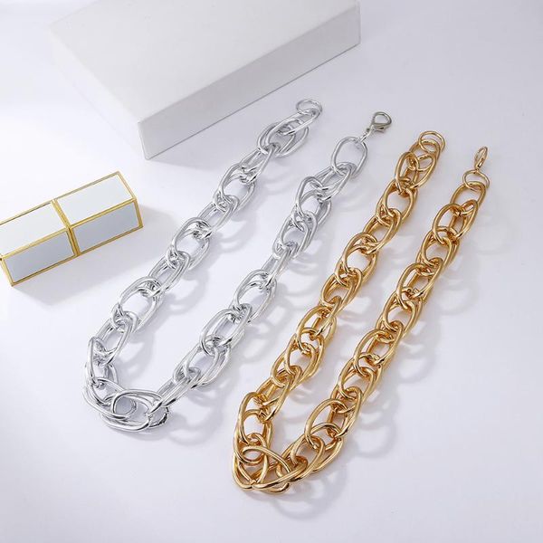 chokers punk chunky thick twisted link chain choker necklaces women men matte glossy clavicle multilayer collar jewelry, Golden;silver
chokers punk chunky thick twisted link chain choker necklaces women men matte glossy clavicle multilayer collar jewelry, Golden;silver
