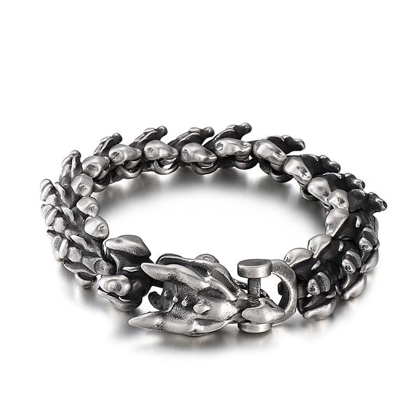 biker punk rock vintage stainless steel link of dragon scale bangle bracelet for men polished 17mm 8 inch 104g weight, Black
biker punk rock vintage stainless steel link of dragon scale bangle bracelet for men polished 17mm 8 inch 104g weight, Black