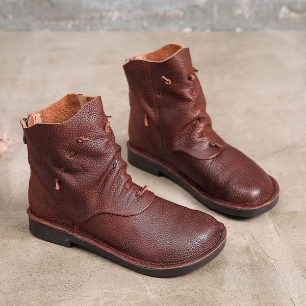 829-34 fashion genuine leather short-barrel autumn and winter art retro short women boots el50, Black
829-34 fashion genuine leather short-barrel autumn and winter art retro short women boots el50, Black