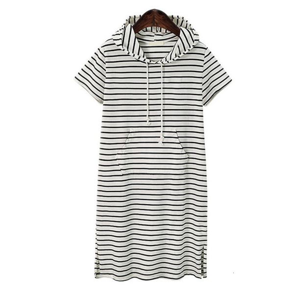 large casual dresses wind women's striped knitted hooded short sleeve mid length split dress, Black;gray
large casual dresses wind women's striped knitted hooded short sleeve mid length split dress, Black;gray