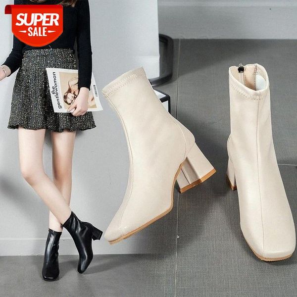 square toe short boots women's autumn high heels versatile thick heel elastic thin plush #kk5s, Black
square toe short boots women's autumn high heels versatile thick heel elastic thin plush #kk5s, Black