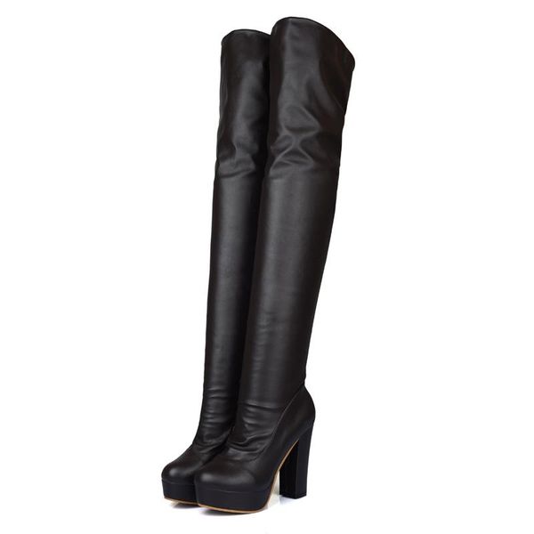 fashion thigh high boots women platform soft stretch over-the-knee boot heels designer long shoes lady large size 48, Black
fashion thigh high boots women platform soft stretch over-the-knee boot heels designer long shoes lady large size 48, Black