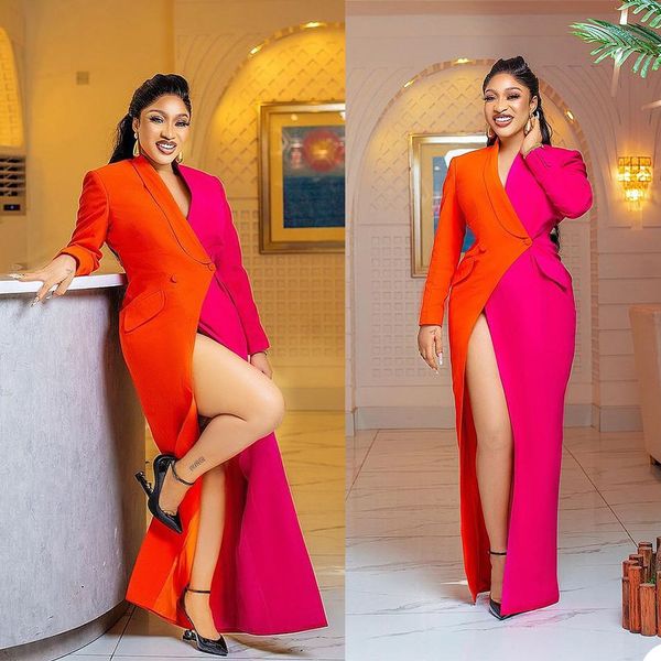 red and rose mermaid evening dresses two buttons suit dress prom gowns color matching v neck custom made robe de mariée, Black;red
red and rose mermaid evening dresses two buttons suit dress prom gowns color matching v neck custom made robe de mariée, Black;red