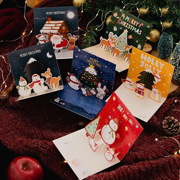 greeting cards 6pcs/set 3d stereo card creative christmas eve business gift message holiday thank you stationery home decor
greeting cards 6pcs/set 3d stereo card creative christmas eve business gift message holiday thank you stationery home decor