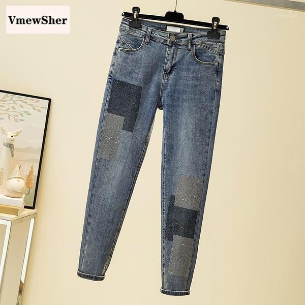 vmewsher vintage high waist women jeans shiny rhinestone female fashion casual pencil pants ankle length trousers streetwear, Blue
vmewsher vintage high waist women jeans shiny rhinestone female fashion casual pencil pants ankle length trousers streetwear, Blue