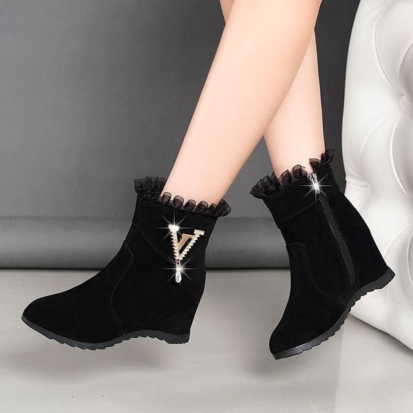 dress shoes women's fashions ankle increasing boots shoes gauze heels high metal strass mujer 8786l qadg, Black
dress shoes women's fashions ankle increasing boots shoes gauze heels high metal strass mujer 8786l qadg, Black
