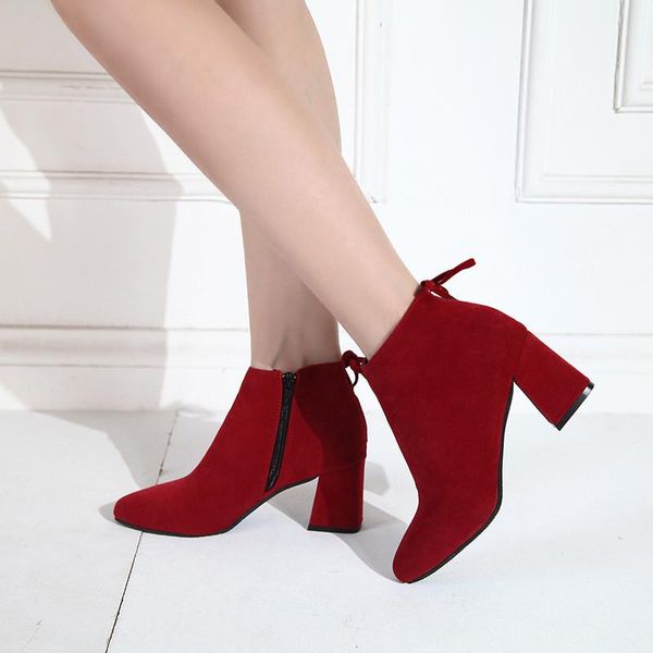 boots winter warm women slip on zipper solid fashion flock casual pointed toe high square ankle short plush riding, Black
boots winter warm women slip on zipper solid fashion flock casual pointed toe high square ankle short plush riding, Black
