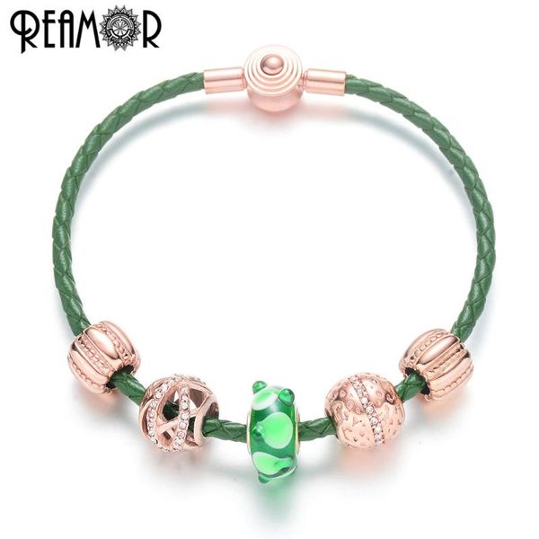 charm bracelets reamor rose gold crown charms bracelet for women murano beaded green genuine leather rope chain bangles jewelry, Golden;silver
charm bracelets reamor rose gold crown charms bracelet for women murano beaded green genuine leather rope chain bangles jewelry, Golden;silver