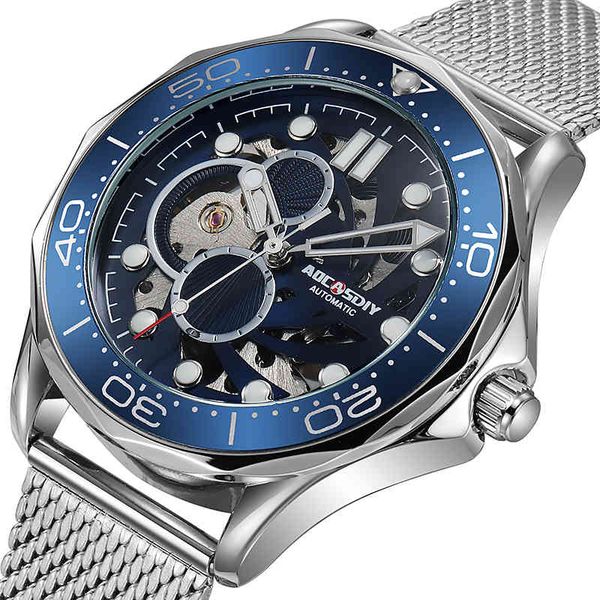 2022 aocasdiy stainless steel multi-function automatic waterproof mechanical men's watch gift shipping, Slivery;brown
2022 aocasdiy stainless steel multi-function automatic waterproof mechanical men's watch gift shipping, Slivery;brown