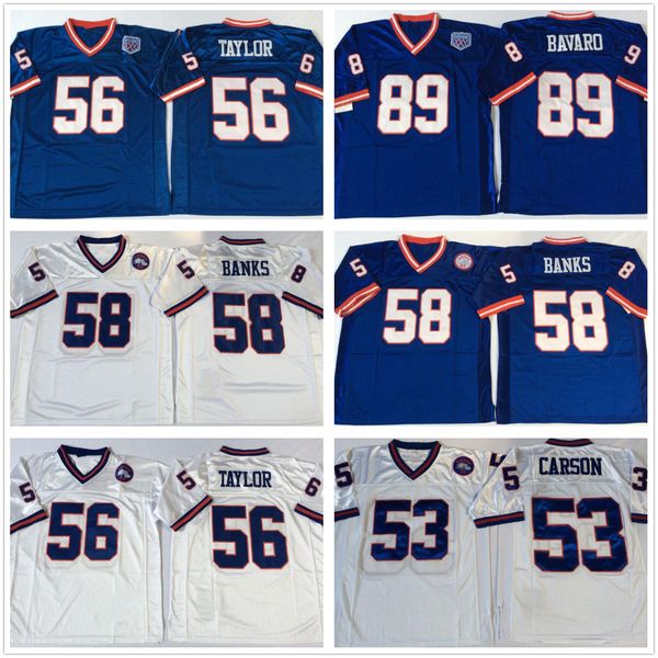 ncaa vintage football wear 89 bavaro 58 banks 56 taylor 53 carson 11 simms all stitched men jersey, Black
ncaa vintage football wear 89 bavaro 58 banks 56 taylor 53 carson 11 simms all stitched men jersey, Black