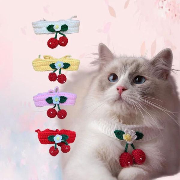 cat collars & leads 1pc hand knitted pet collar cherry/strawberry/flowers/bow cats puppy necklace with bell pets dog accessories
cat collars & leads 1pc hand knitted pet collar cherry/strawberry/flowers/bow cats puppy necklace with bell pets dog accessories