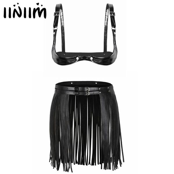bras sets women half cup open nipple bra brassiere shiny faux leather lingerie adjustable shoulder straps with tassel skirts, Red;black
bras sets women half cup open nipple bra brassiere shiny faux leather lingerie adjustable shoulder straps with tassel skirts, Red;black