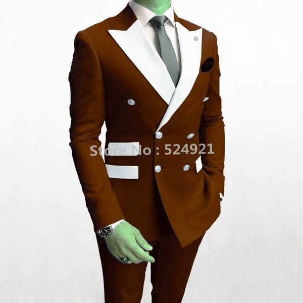 men's suits & blazers double breasted men brown and white groom tuxedos peak lapel groomsmen wedding man 2 pieces ( jacket + pants, White;black
men's suits & blazers double breasted men brown and white groom tuxedos peak lapel groomsmen wedding man 2 pieces ( jacket + pants, White;black