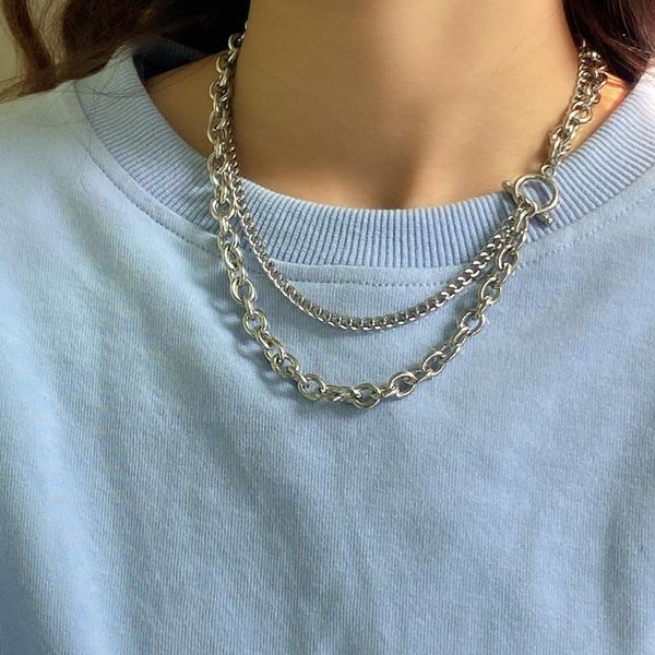 chains punk aesthetic layered chain necklace simple multilayer claviclel choker female gift fashion jewelry accessories, Silver
chains punk aesthetic layered chain necklace simple multilayer claviclel choker female gift fashion jewelry accessories, Silver