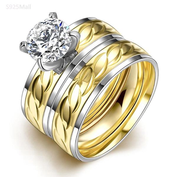 wedding rings 2021 fashion gold-color exquisite pattern pave zircon bridal set ring stainless steel jewelry for women accessories, Slivery;golden
wedding rings 2021 fashion gold-color exquisite pattern pave zircon bridal set ring stainless steel jewelry for women accessories, Slivery;golden
