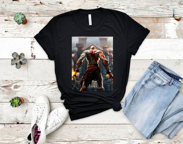 god of war 2 classic t-shirt, White;black